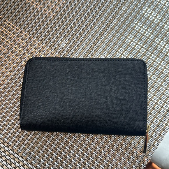 Tory Burch Black Zip Wallet with Gold Accent - Picture 2 of 5